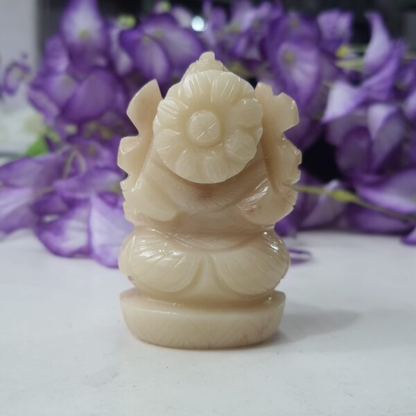 Yellow Jade Ganesha Statue, 2.75" Carved Ganesha Idol for Worship & Gifts - Image 4