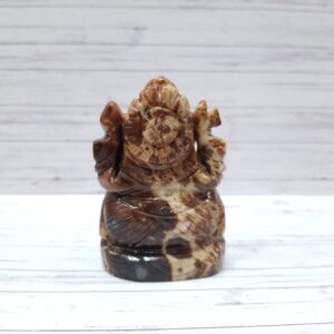 Carved Coconut Jasper Ganesha Statue, Hindu Deity Idol Statue for Worship & Gifts - Image 4