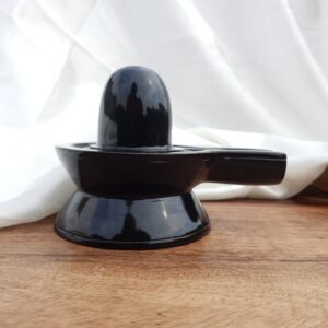 Black Jade Shivling: 4" Temple Meditation Idol