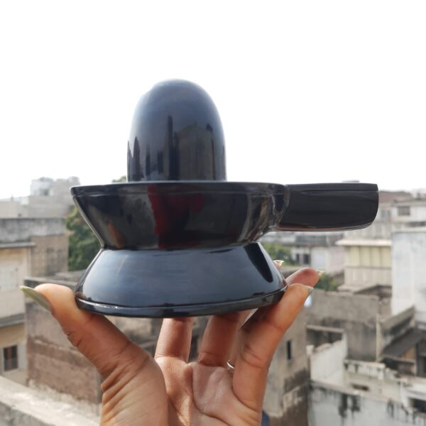 Black Jade Shivling: 4" Temple Meditation Idol - Image 2