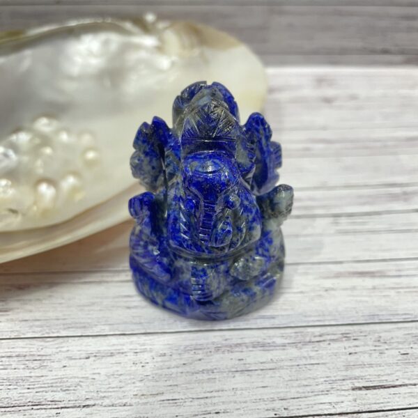 Ganesha statue in Lapis lazuli stone Natural Lapis lazuli Ganesha for Worship Meditation and Gifts