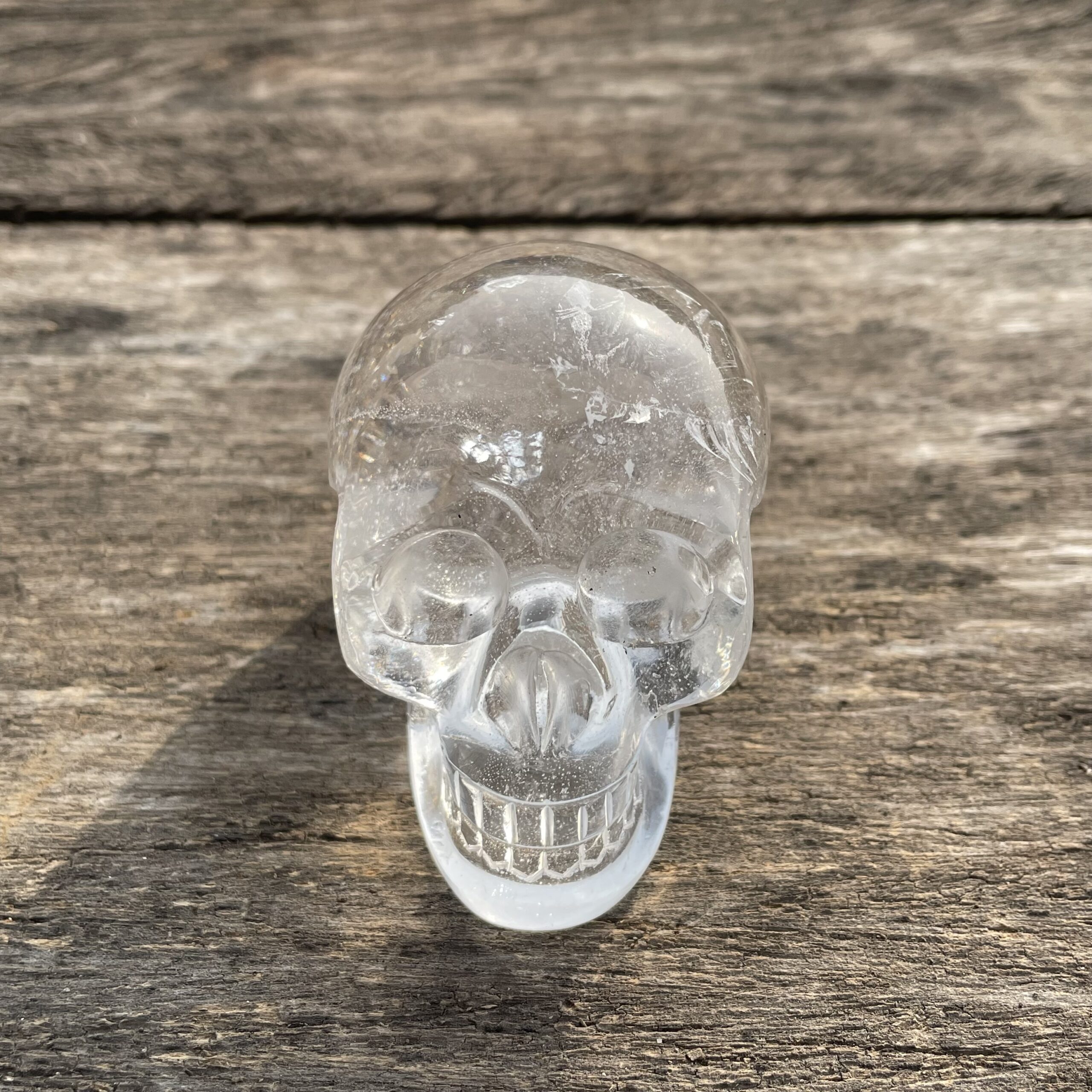 Hand Carved Crystal Skull: 2" Sphatik Rock Crystal - Image 1