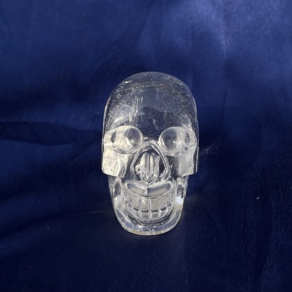 White Crystal Sphatik Skull 2" Hand Carved Quartz Skull Spiritual Decor Gift
