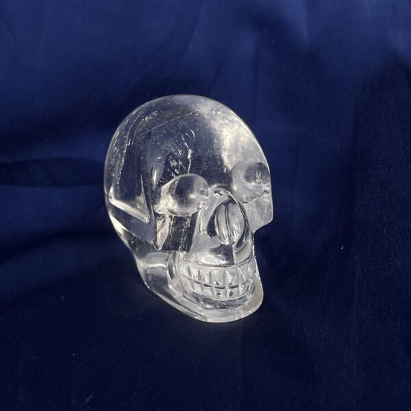 White Crystal Sphatik Skull 2" Hand Carved Quartz Skull Spiritual Decor Gift - Image 6