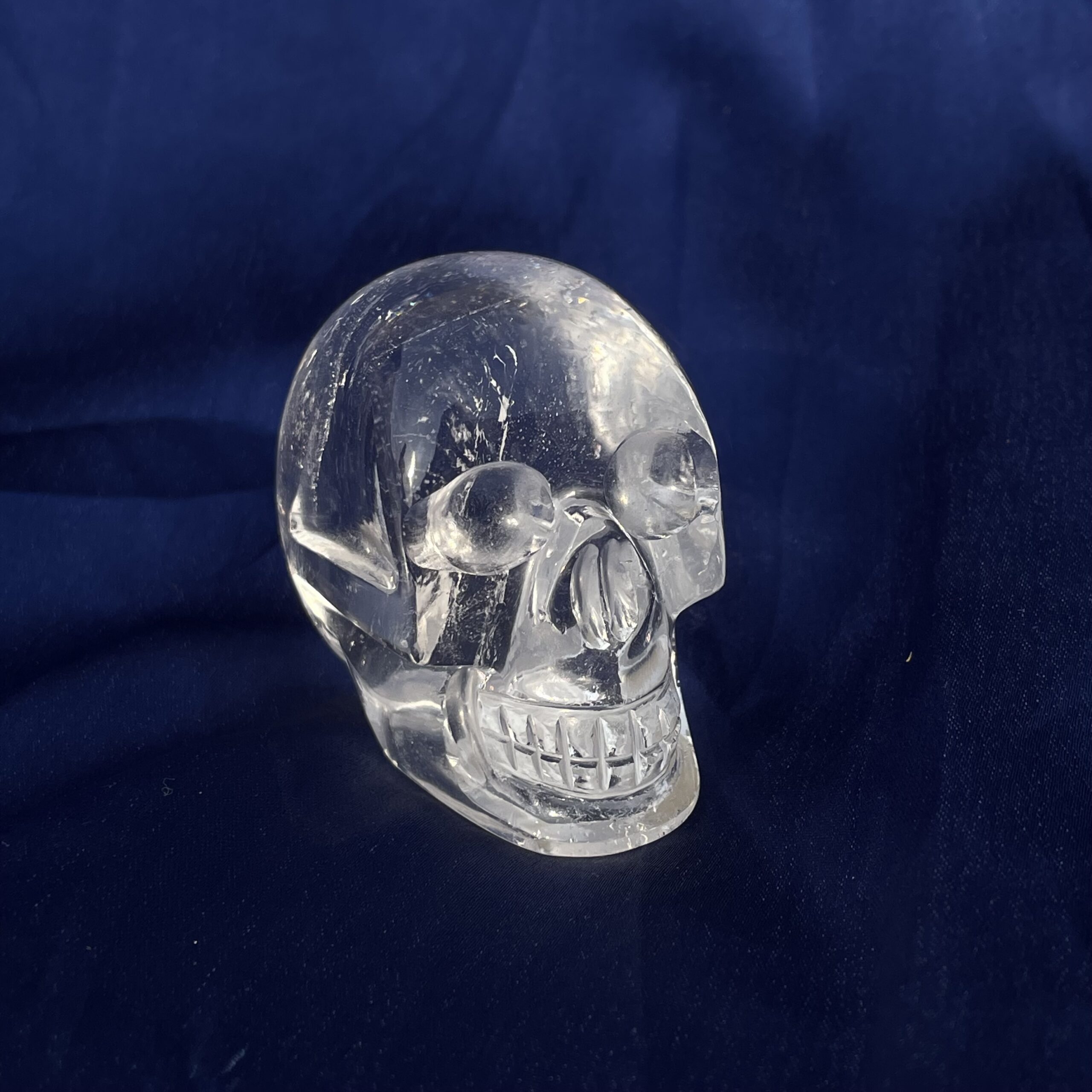 White Crystal Sphatik Skull 2" Hand Carved Quartz Skull Spiritual Decor Gift - Image 6