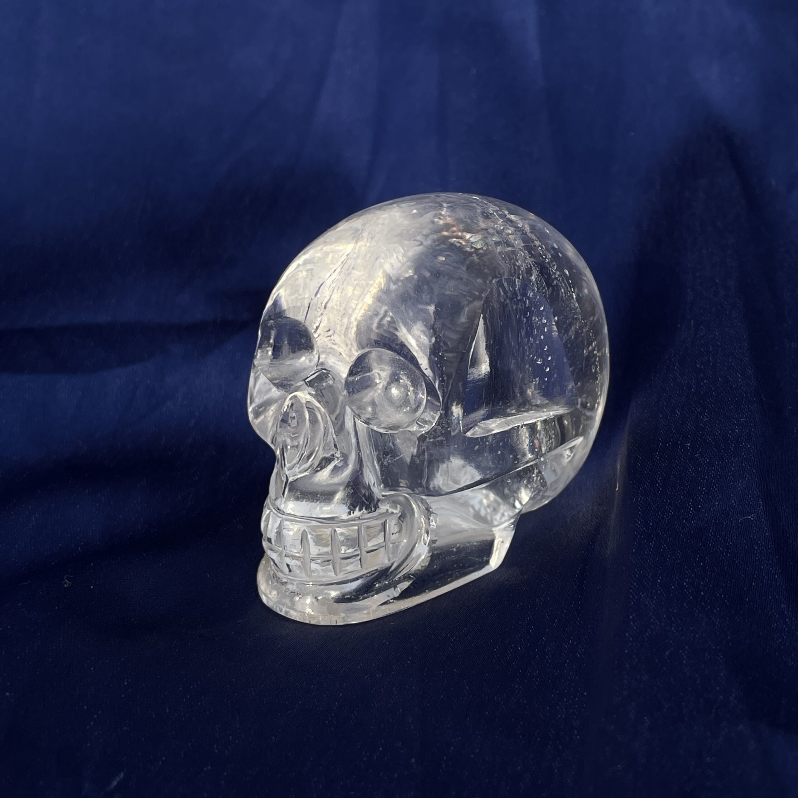 White Crystal Sphatik Skull 2" Hand Carved Quartz Skull Spiritual Decor Gift - Image 7