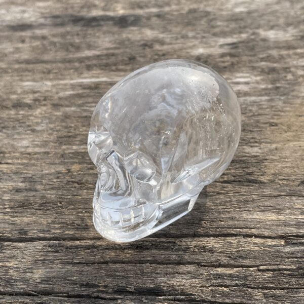 White Crystal Sphatik Skull 2" Hand Carved Quartz Skull Spiritual Decor Gift - Image 4