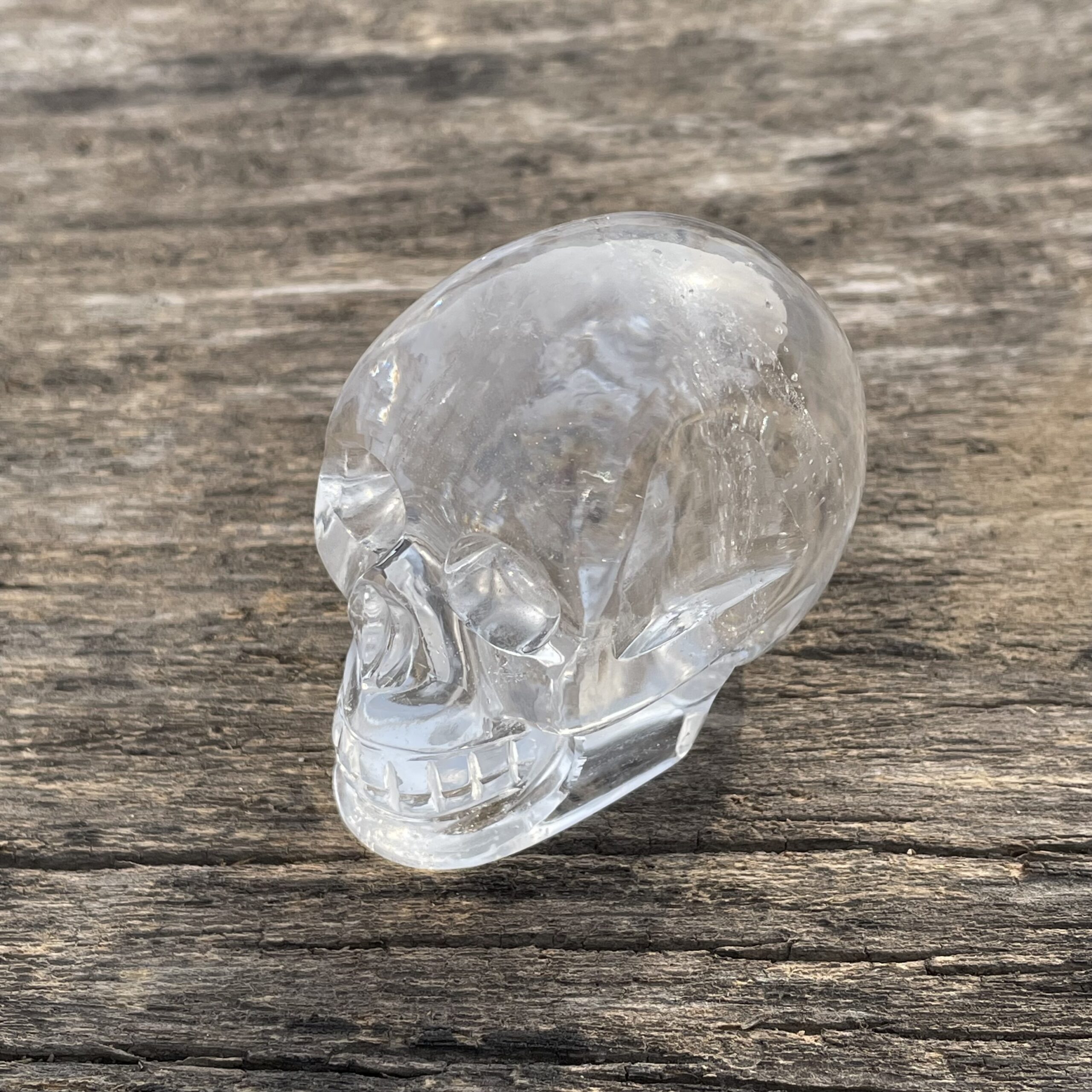 White Crystal Sphatik Skull 2" Hand Carved Quartz Skull Spiritual Decor Gift - Image 4