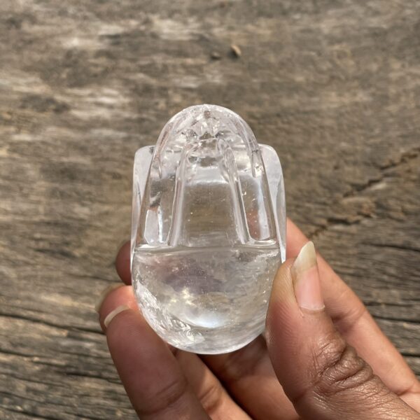 White Crystal Sphatik Skull 2" Hand Carved Quartz Skull Spiritual Decor Gift - Image 2