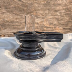 Black Jade Crystal Shivling: Pooja & Meditation Décor (3.90")