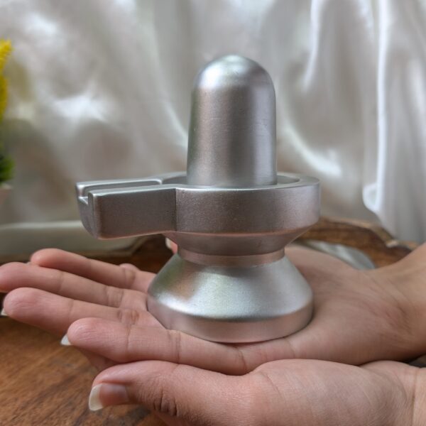 Mercury Shivling: Parad Spiritual Idol for Meditation & Pooja Room (4.40" Hight)