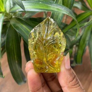 Carved Yellow Quartz Ganesha Statue - Natural Crystal Sculpture - Image 9