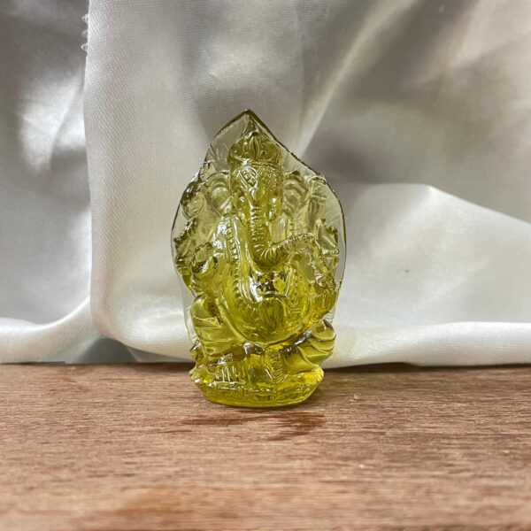 Carved Yellow Quartz Ganesha Statue - Natural Crystal Sculpture