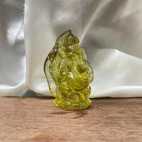 Carved Yellow Quartz Ganesha Statue - Natural Crystal Sculpture - Image 3