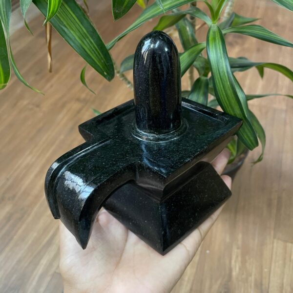 Black Jade Shivling: 5" Stone Lingam for Temple Pooja & Meditation - Image 4