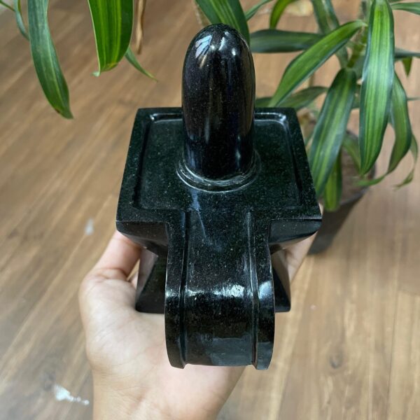 Black Jade Shivling: 5" Stone Lingam for Temple Pooja & Meditation - Image 5