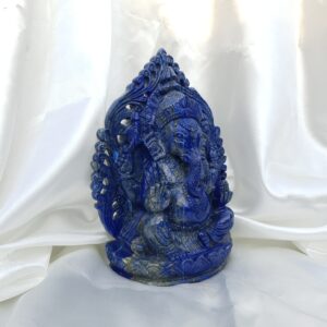 11" Blue Lapis Lazuli Ganesha Statue, Beautiful Lattice Ganesha Statue for Temple - Image 6