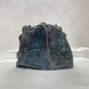 5" Labradorite Ganesha statue, Left Trunk Ganesha Statue, Gemstone Ganesha Idol - Image 3