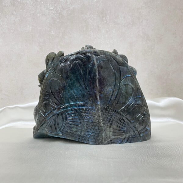 5" Labradorite Ganesha statue, Left Trunk Ganesha Statue, Gemstone Ganesha Idol - Image 3