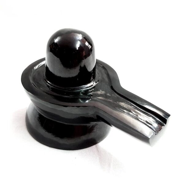 Black Jade Shivling, 2.70" Inches Black Jade Aventurine Carved Shiva-lingam for Pooja Room - Image 3