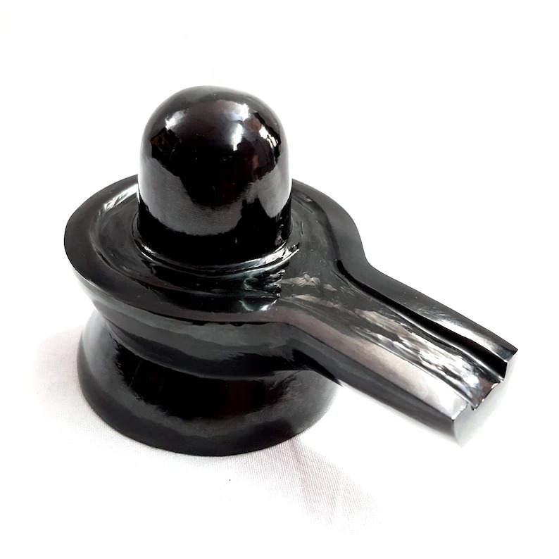 Black Jade Shivling, 2.70" Inches Black Jade Aventurine Carved Shiva-lingam for Pooja Room - Image 3