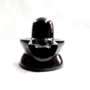 Black Jade Shivling, 2.70" Inches Black Jade Aventurine Carved Shiva-lingam for Pooja Room - Image 5