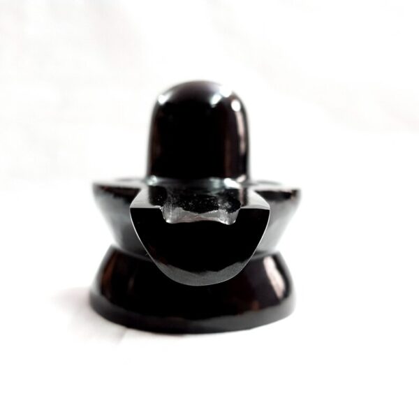 Black Jade Shivling, 2.70" Inches Black Jade Aventurine Carved Shiva-lingam for Pooja Room - Image 5