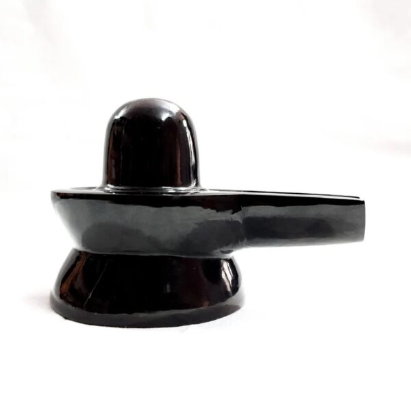 Black Jade Shivling, 2.70" Inches Black Jade Aventurine Carved Shiva-lingam for Pooja Room - Image 1