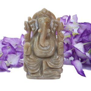 Calcite Ganesha Statue for Pooja Room - Hand Carved Spiritual Stone Idol for Worship - Image 9