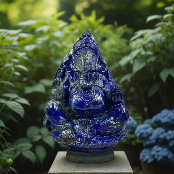Blue Lapis Ganesha statue, original Lapis stone Ganesha Idol, Lapis Lazuli Lord Ganesha Sculpture