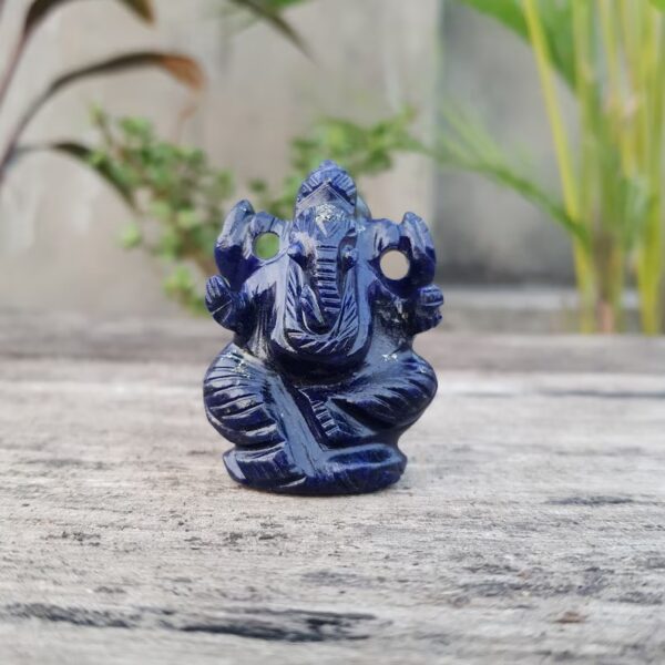 Blue Lapis Ganesha 2" carved Ganesha statue for worship & gifts