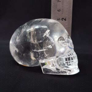 Sphatik Rock Crystal Skull: White Quartz home Decor (2") - Image 2