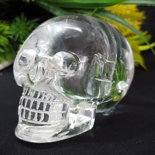 Sphatik Rock Crystal Skull: White Quartz home Decor (2") - Image 4
