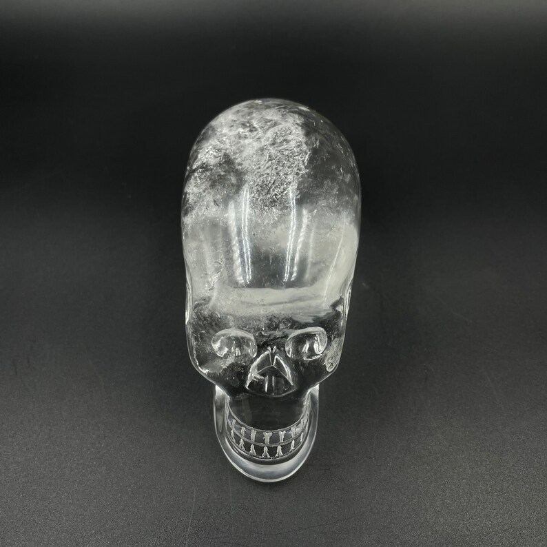 Natural Sphatik Crystal Skull: Hand Carved Reiki Stone - Image 3