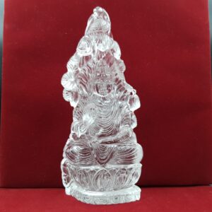 Authentic Rock Crystal Sphatik Buddha Idol 7.30" Statue for Worship and Meditation, Sacred Gift
