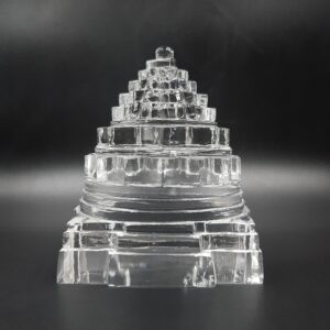 Original Crystal Sphatik Shree Yantra, 4.50" Clean White High Quality Crystal Shree Yantra