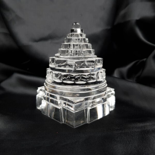 Top Quality Crystal Shree Yantra, 3.55" White Crystal Sphatik Shree Yantra with ITLGR Lab Certificate