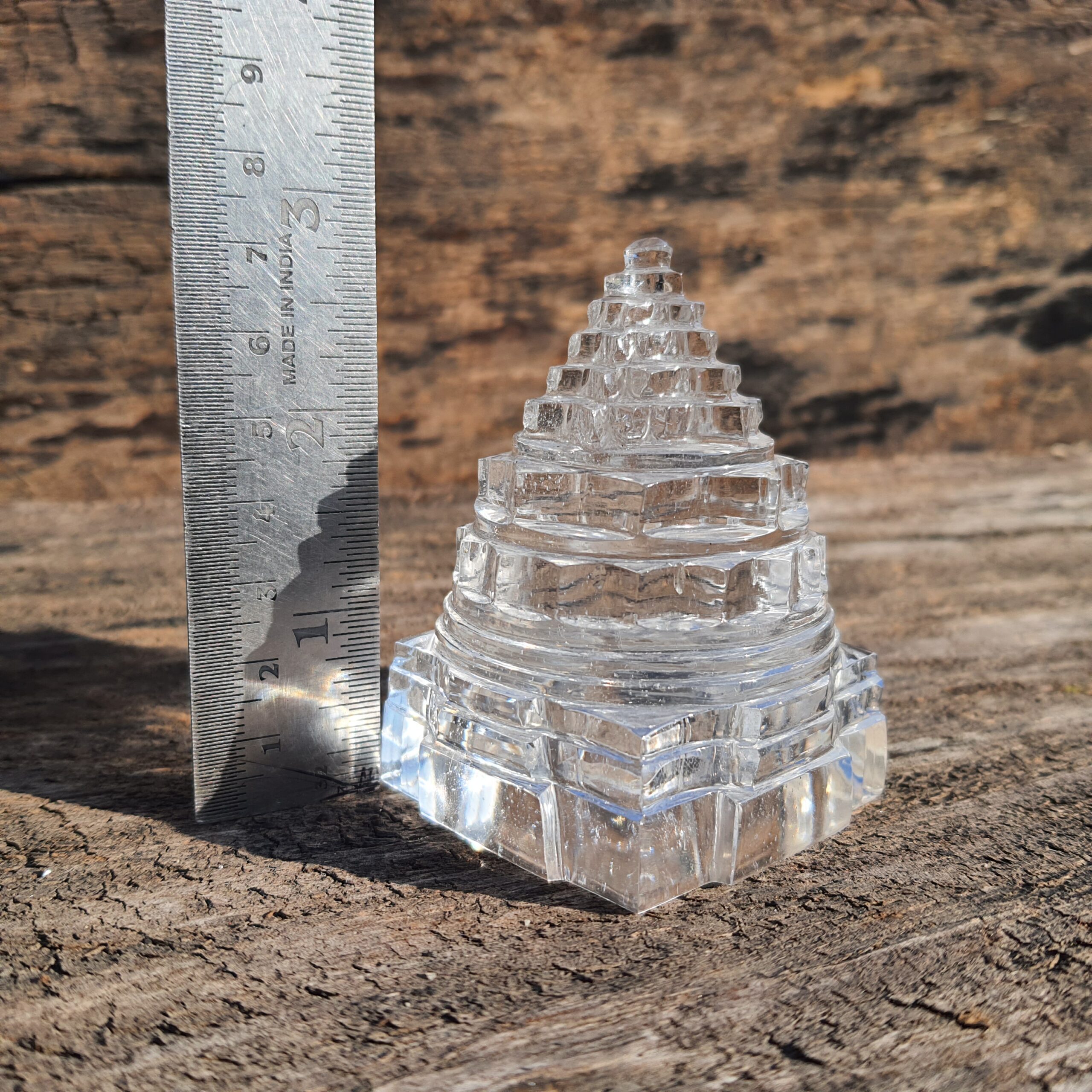 2.85" Sphatik Shree Yantra, original Crystal Shree yantra, certified Crystal stone, white pure clean Crystal Shree yantra - Image 3