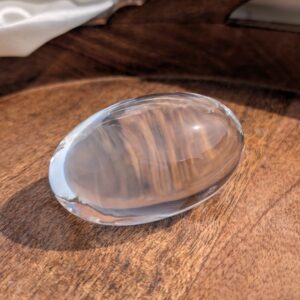 Original Crystal Sphatik Lingam, 2.95" White Crystal Lingam with Lab Certificate