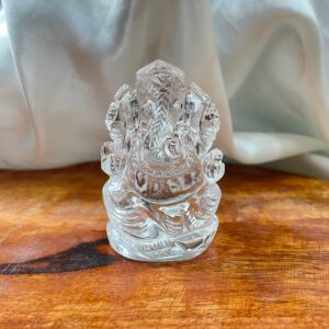 2.85" Crystal Ganesha Idol, Original Spatika Crystal Ganesha Statue