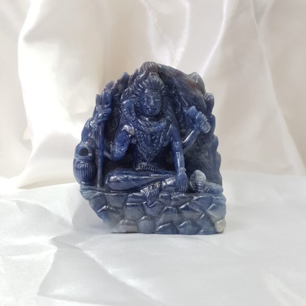 Original Blue sapphire Shiva statue IIGJ certified blue sapphire gemstone Shiva Idol