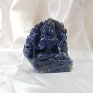 Original Blue sapphire Shiva statue IIGJ certified blue sapphire gemstone Shiva Idol - Image 2