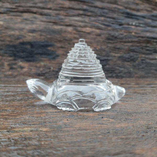 Original Crystal Sphatik Shree Yantra on Turtle - Image 1