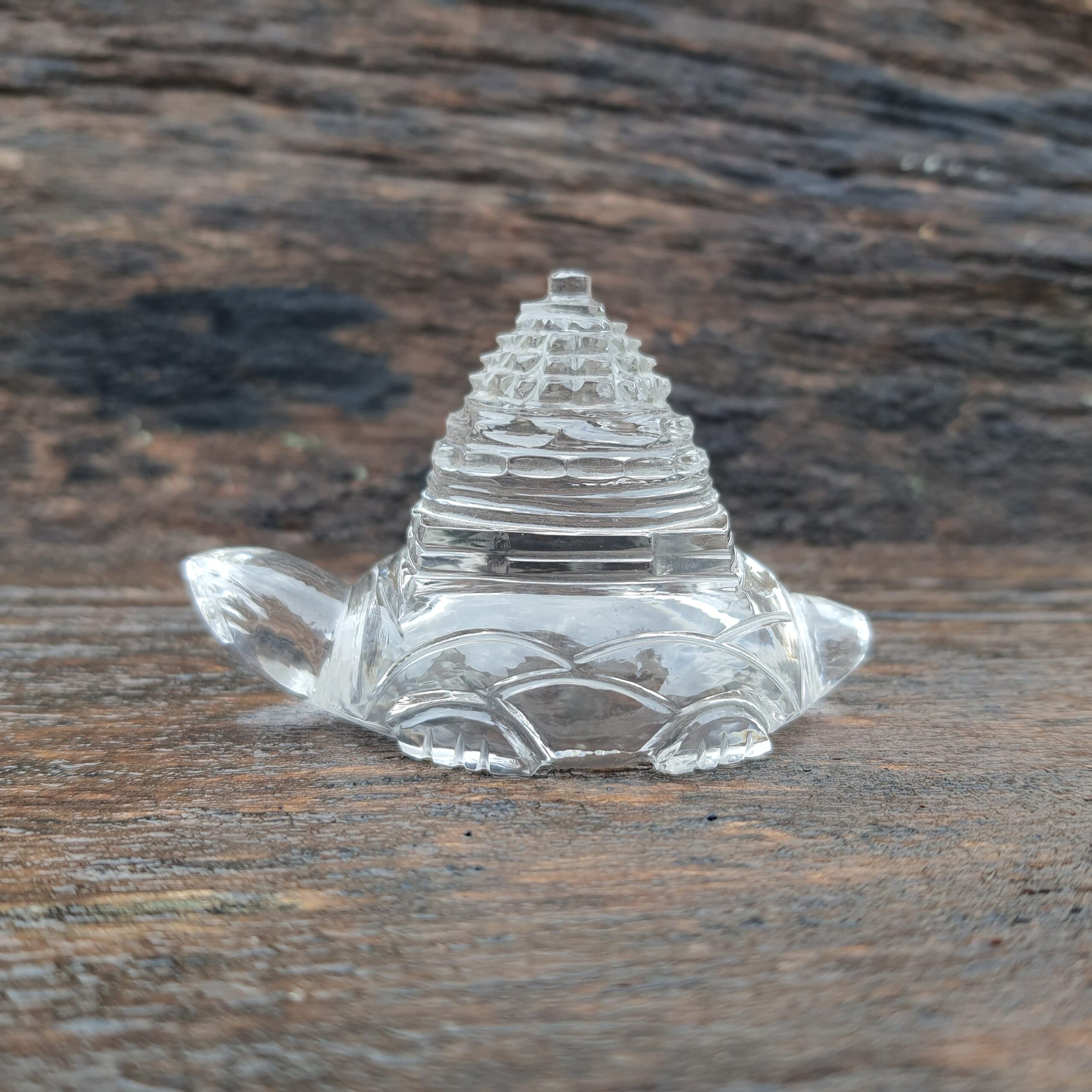 Original Crystal Sphatik Shree Yantra on Turtle - Image 1