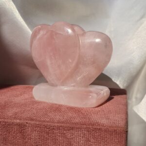 Rose Quartz Twin Puffy Heart, Pink Crystal Décor for Home & Premium Gift for Loved Ones - Image 5