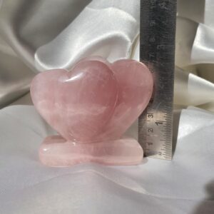 Rose Quartz Twin Puffy Heart, Pink Crystal Décor for Home & Premium Gift for Loved Ones - Image 7