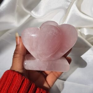 Rose Quartz Twin Puffy Heart, Pink Crystal Décor for Home & Premium Gift for Loved Ones - Image 10