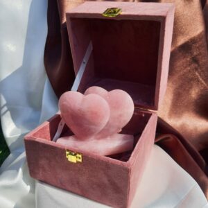 Rose Quartz Twins Heart, Beautiful pink crystal décor piece, Perfect for love energy and healing, Ideal gift for anniversaries - Image 3