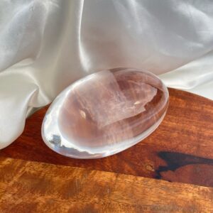 5" Crystal Lingam, White Sphatik Lingam, Original Crystal Lingam with Gems Certificate