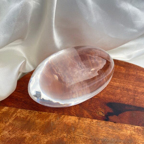 5" Crystal Lingam, White Sphatik Lingam, Original Crystal Lingam with Gems Certificate
